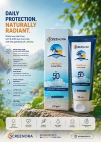 Screenora Centella Sunscreen - SPF 50 PA++++ SPF Water based hydrating sunscreen (50 g)