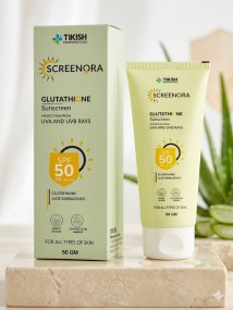Screenora Glutathione & Kojic Acid Sunscreen Gel | SPF 50 PA++++ | Quick Absorbing, No White Cast, Lightweight Sun Protection for All Skin Types | 50g